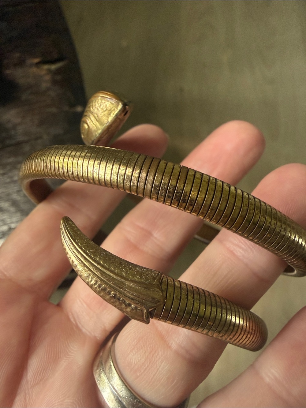Vintage Snake Cuff Bracelet - Brass RARE - Picture 3 of 8